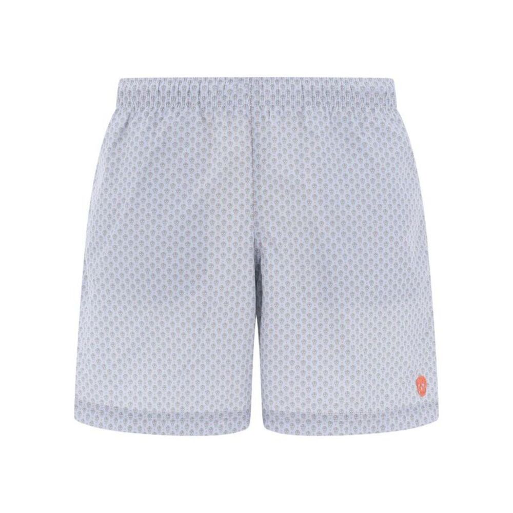 ALEXANDER MCQUEEN Skull Print Swim Shorts Men LIGHT BLUE Beachwear